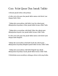 Setelah kita mengetahui cara dan syarat untuk menjamak sholat, maka hal selanjutnya adalah bagaimana niat. Cara Solat Qasar Dan Jamak Takhir
