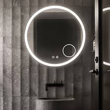 Most of our bathroom mirrors come fully assembled and complete with installation hardware and you can easily hang them with some. China White Large Round Anti Fog Led Wall Bathroom Mirror Brightness Adjustable Anti Shatter Ip65 Bath Mirror For Hotel And Home China Smart Mirrors Mirror Glass