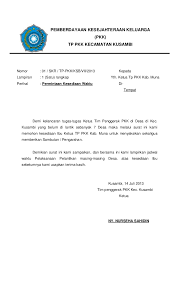 Surat undangan resmi merupakan surat yang dibuat oleh sebuah instansi atau lembaga legal, yang dikirimkan untuk lembaga lain ataupun perseorangan. Contoh Surat Undangan Tim Penggerak Pkk Contoh Surat