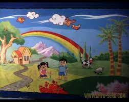 Gambar dinding untuk anak paud. Jasa Lukis Dinding Tk Paud Gambar Bisa Request Kayu Seru