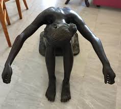 Measures 17 h x 36 w x 36 d overall. Coffee Tables Bronze Nude Woman Sculpture Holding Glass Top Catawiki