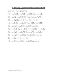 Balancing equation and answer key worksheets kiddy math. Balancing Equations Practice Worksheet