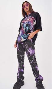 Jaded London In 2021 Boyfriend Jeans Purple Lightning Tomboy Style Outfits