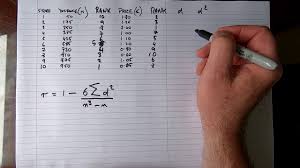 How To Calculate Spearman S Rank Correlation Coefficient By Hand Youtube