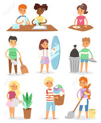1000 x 873 jpeg 168 кб. Colorful Cartoon Set With Kids Cleaning Rooms And Helping Their Royalty Free Cliparts Vectors And Stock Illustration Image 106697052