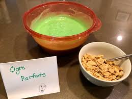 Shrek approved parfaits for family movie night! Shrek Themed Family Movie Night