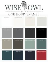 One Hour Enamel Color Palette By Wise Owl Paint Wise Owl Paint Wise Owl Enamel Paint
