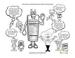 Chef Solus Introduces Kids To Mr Food Label Cartoon Free Printable Food Label Learning Sheet Fun Nutrition Education Pdf Nutrition Food Labels Kids Nutrition