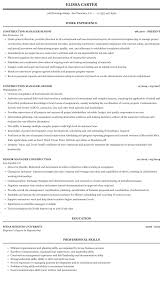 construction manager, senior resume