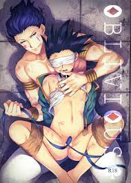 gon freecss, hisoka (hunter x hunter), hunter x hunter, highres, tagme,  2boys, age difference, clothes lift, collar, grin, looking at viewer, male  focus, multiple boys, nude, penis, restrained, rope, shirt lift, shota,