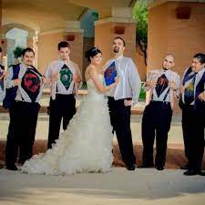 We did not find results for: All The Groomsmen Wore Superhero Tshirts Under Their Tux Shirts Wedding Photoshoot Wedding Photo Inspiration Geek Wedding