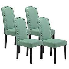 Great prices on dining chairs tufted. Buy High Back Fabric Upholstered Parsons Dining Chairs With Nailhead Trim Teal Set Of 4 Online In Poland B085xs49zh