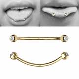 · never touch or clean the piercing with unwashed hands. 14k Gold Snake Eyes Tongue Ring Curved Barbell 16g