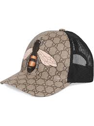 gucci bee print gg supreme baseball hat farfetch