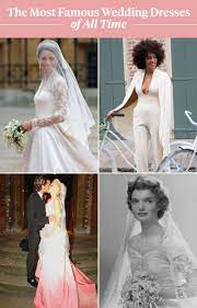 See The 100 Most Famous Wedding Dresses Of All Time In 1 Glorious Chart Famous Wedding Dresses Wedding Dress Styles Chart Wedding Dresses Unique