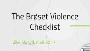 Image result for Broset Violence Checklist