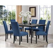 By handy living $ 1026 91 /set. Brassex Inc Arianna 7 Piece Dining Set Table 6 Chairs Blue The Home Depot Canada