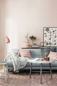 Pale Pink Soft Blue Copper And Gold And That Knitted Blanket 3 Home Decorating Diy Living Room Scandinavian Home Living Room Home And Living
