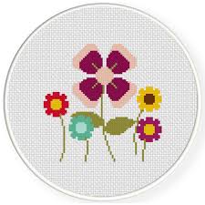 Charts Club Members Only Pretty Simple Flowers Cross Stitch Pattern
