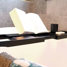 Bamboo bathtub caddy tray, one / two person bath tray + free soap holder, black. Urban Lines Banyan Bath Caddy At Mighty Ape Nz