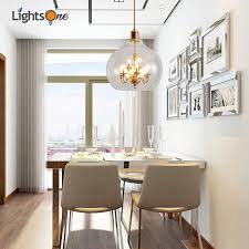 Sometimes it's possible to use more than one type of pendant to light up a large dining room. Nordic Round Living Room Pendant Lamp Creative Personality Post Modern Dining Room Simple Glass Restaurant Small Pendant Lights Buy At The Price Of 82 00 In Aliexpress Com Imall Com