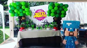 Minecraft Square Trees Minecraft Party Ideas Minecraft Party Decorations Minecraft Party Minecraft Party Decorations Craft Party