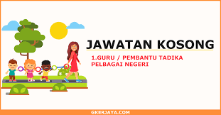 Berikut mysumber sertakan maklumat bagi permohonan mengikuti tarikh buka permohonan bagi jawatan kosong di jabatan kemajuan masyarakat (kemas) adalah pada 14 disember 2020 manakala tarikh tutup. Kerja Kosong Guru Dan Pembantu Guru Tadika Pelbagai Negeri