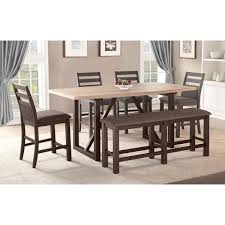 However, standard counter height or bar height tables can be more comfortable in casual settings where your guests can easily talk with other people who are standing. Winners Only Venice Qwinnersdvt Contemporary 6 Pc Counter Height Dining Set With Bench Michael Alan Furniture Design Table Chair Set With Bench