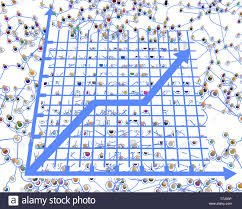 Crowd Of Small Symbolic 3d Figures Linked By Lines Complex