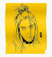 Black And White Billie Eilish Poster Billie Eilish Posters Billie Billie Eilish Realistic Drawings