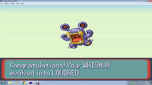 pokemon ruby sapphire whismur evolves into loudred