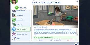 For more help on the sims 4 . Mod The Sims Veterinary Career Working With Pc 1 77 131 1030 But Has Text Missing On 1st Branch