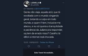 A avaliação que se faz internamente é que a imagem de juliana ficou desgastada com. Ludmilla Alfineta Samantha Schmutz Atriz Revoltada Com O Mundo O Fuxico