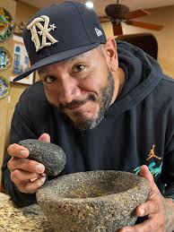 My Wela's 40 year old Molcajete….still being used today. The stories it's  heard, the laughs it's shared, and the memories it's created that continues  to last a lifetime. Here is the woman