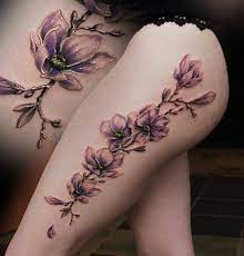 Large Lilac Tattoo On Thigh Tattoomagz Com Tattoo Designs Ink Works Gallery Tattoo Designs Ink Works Lilac Tattoo Thigh Tattoo Flower Leg Tattoos