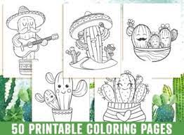 The book's pages have rounded corners (sort of unique feature for a coloring book) and they are printed front and back, making it more suited to colored pencils than markers. Cactus Coloring Pages A Cute Coloring Book With 50 Adorable Cactus Succulent