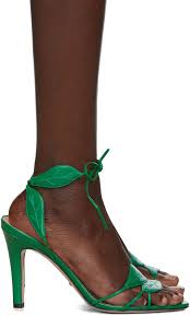 Gucci Green Gianta Leave Heeled Sandals Ssense Heels Green Heels Sandals Heels