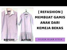 Cara Membuat Baju Muslim Anak Perempuan Gamis Anak Dari Kemeja Pria Bekas Refashion Men S Shirt Youtube Membuat Baju Model Pakaian Kemeja