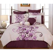 Full Size Mattress Clearance Comforter Sets Complete Bedding Set Purple Bedding