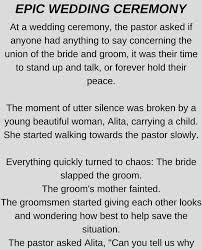 Funny wedding vows for him. Epic Wedding Ceremony Funny Story Wedding Ceremony Funny Stories Marriage Humor
