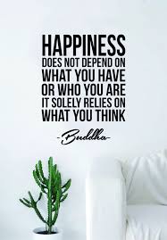 Buddha Happiness V2 Quote Wall Decal Sticker Vinyl Art Living Room Bedroom Decor Yoga Meditate Zen Inspirational Life Quotes Yoga Quotes Wall Quotes