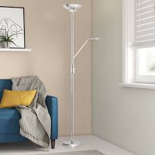 Parentesi is attached between the ceiling and the floor with a steel cable, and it plugs into mains like a normal floor lamp. Zipcode Design Tracee 180cm Led Uplighter Floor Lamp Reviews Wayfair Co Uk