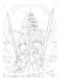 Sword art online coloring pages. 24 Pages Book Anime Sword Art Online Coloring Book For Children Sao Kirito Asuna Painting Drawing Books A4 Imitated Copy Book Drawing Toys Aliexpress