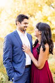 Gorgeous Indian Couple Fall Photoshoot Engagement Photos Fall Engagement Photos Fall Photoshoot