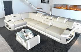 Ecksofa Padua Leder Farben Beige Weiss Material Echtleder Premium Sofa Ausrichtung Sofa Weiss Ecksofa Sofa