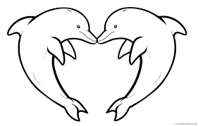 Dogs love to chew on bones, run and fetch balls, and find more time to play! Dolphin Coloring Pages Heart Shaped Coloring4free Coloring4free Com