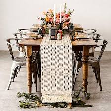 Check spelling or type a new query. Aerwo Macrame Table Runner Boho Woven Cotton Crochet Lace Farmhouse Moroccan Wedding Table Runner With Tassels For Bohemian Dinner Rustic Table Top Bridal Shower Wedding Table Decorations 108 Inches Pricepulse