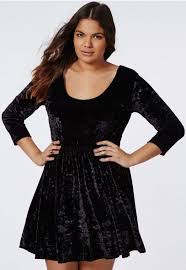 Plus Size Crushed Velvet Skater Dress Black Plus Size Dresses Women S Plus Size Missguided Velvet Skater Dress Dresses Plus Size Outfits