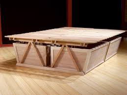 3 large drawers on each side of the bedframe, plus one extra long drawer at the foot of the bed. Affordable Fairly Easy To Build Bed Frame With Lots Of Storage Underneath Tall Bed Frame High Platform Bed Platform Bed