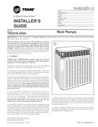 Trane heat pump wire diagrams. Trane Air Conditioner Heat Pump Outside Unit Manual L0810502